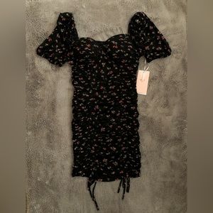 Ruched Floral Dress